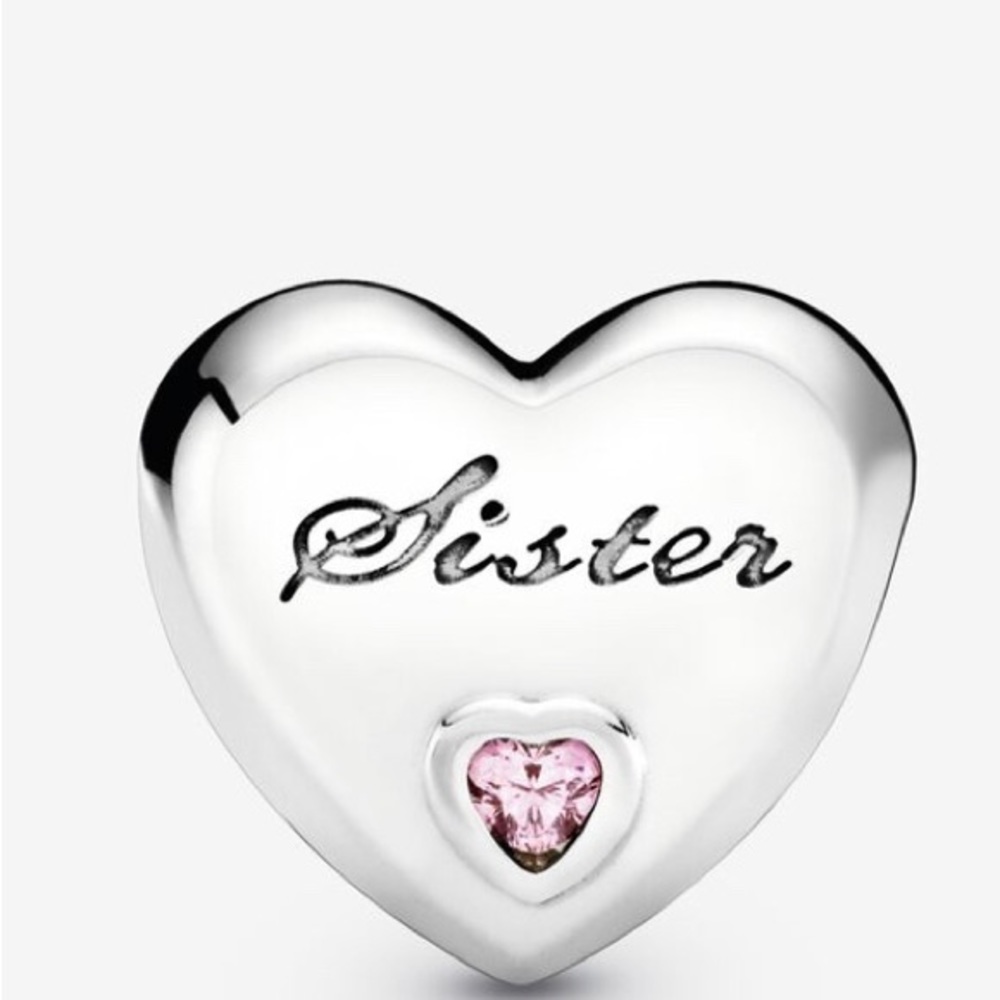 Authentic Pandora “Sister” Heart Charm